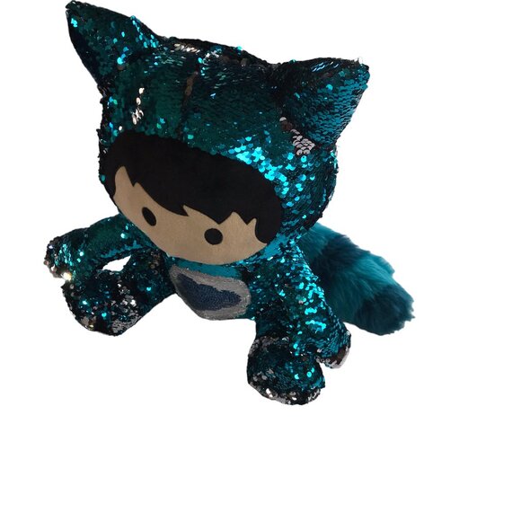 New SALESFORCE ANNIVERSARY Sequin Plush Doll, Astro, Blue / Silver.  Large.  16" - Picture 3 of 14